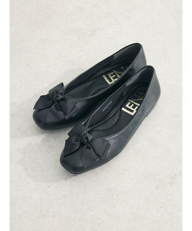 Green Parks ・ＬＥＮＡ　リボンフラットパンプス Black