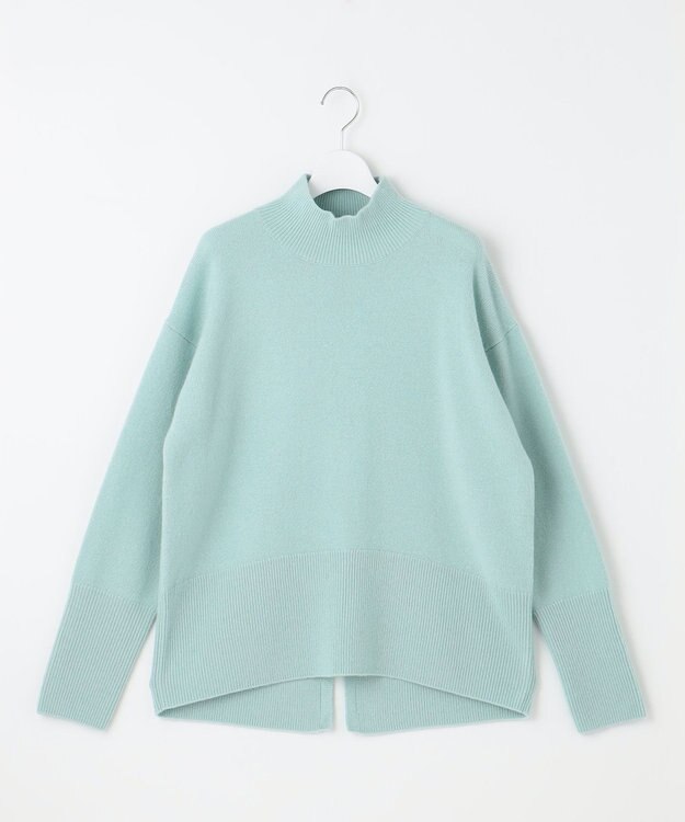 自由区 L 【WEB限定カラーあり・洗える】ウールカシミヤブレンドハイネック ニット ライトアクア