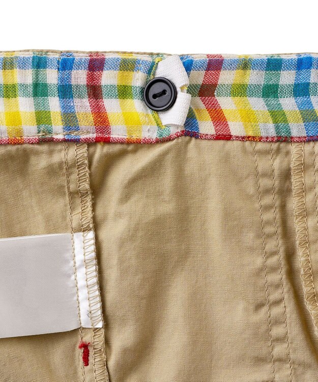 MIKI HOUSE HOT BISCUITS 【80-120cm】 ワッペン 6分丈 ハーフパンツ ベージュ