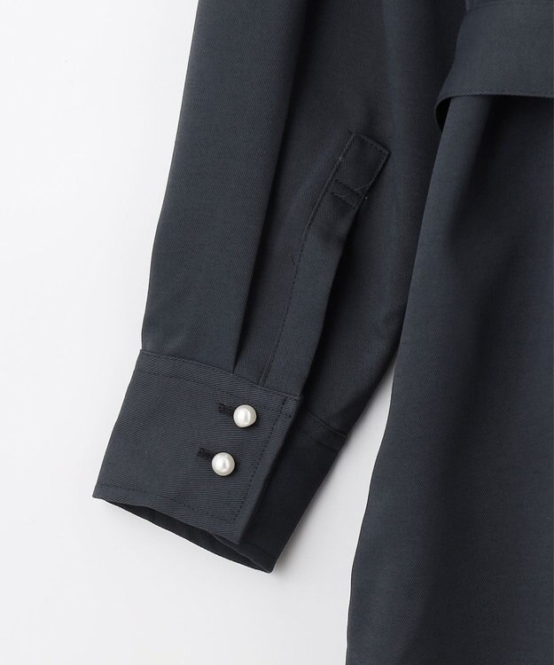 組曲 【サッシュベルト付き】パールボタンシャツワンピース ネイビー系