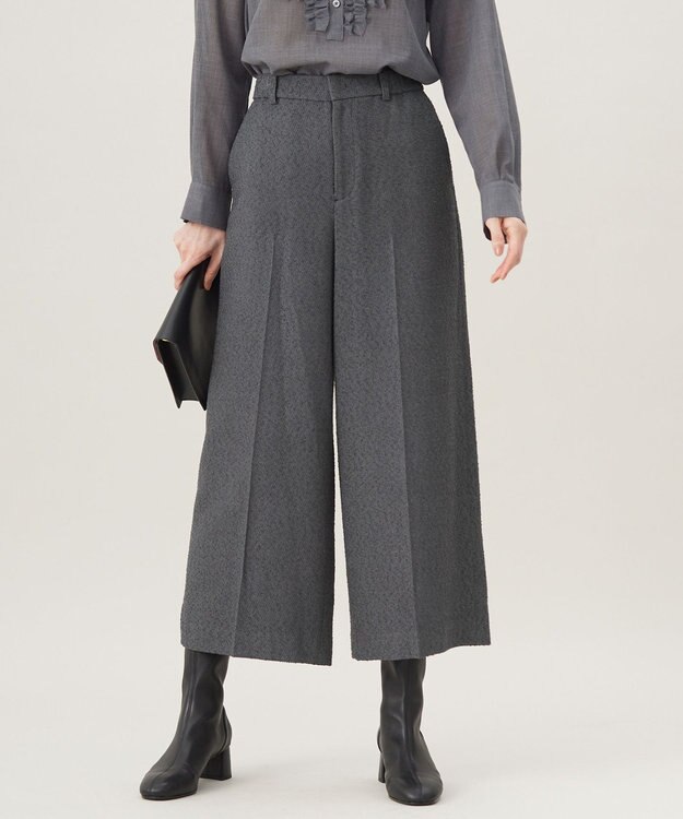 自由区 ブライトリングツイードクロップド パンツ スレート