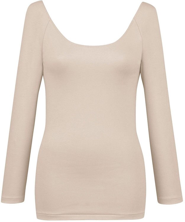 Wing あったかインナー オーガニックコットン混 やわらかくやさしい肌ざわり 【綿の贅沢オーガニック】 綿混 ネックひろめ 8分袖 長袖 秋 冬 EL4931ウイング／ワコール ベージュ