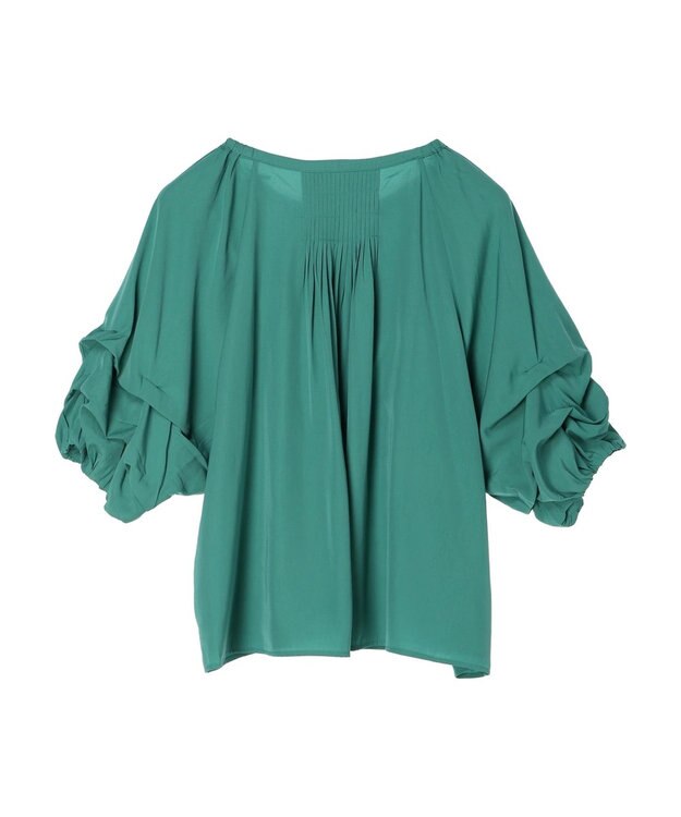 CRAFT STANDARD BOUTIQUE ピンタックホイップスリーブブラウス Green