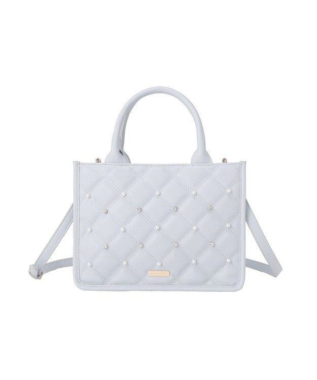 Maison de FLEUR パールビジューキルティングスクエアショルダー Light Blue
