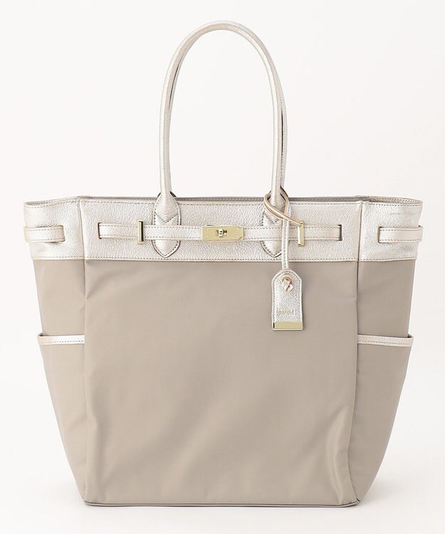 UNBILLION perche ナイロン×ゴートヒネリ金具トートバッグ シルバー