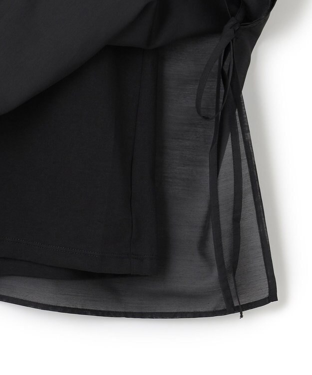 UNFILO 【洗える】シアーレイヤード Tシャツ ブラック