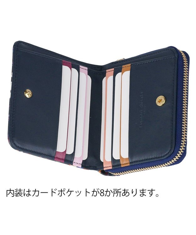 tsumori chisato CARRY ガーデンゴルフクラブ ラウンドファスナー 2つ折り財布 ブラック