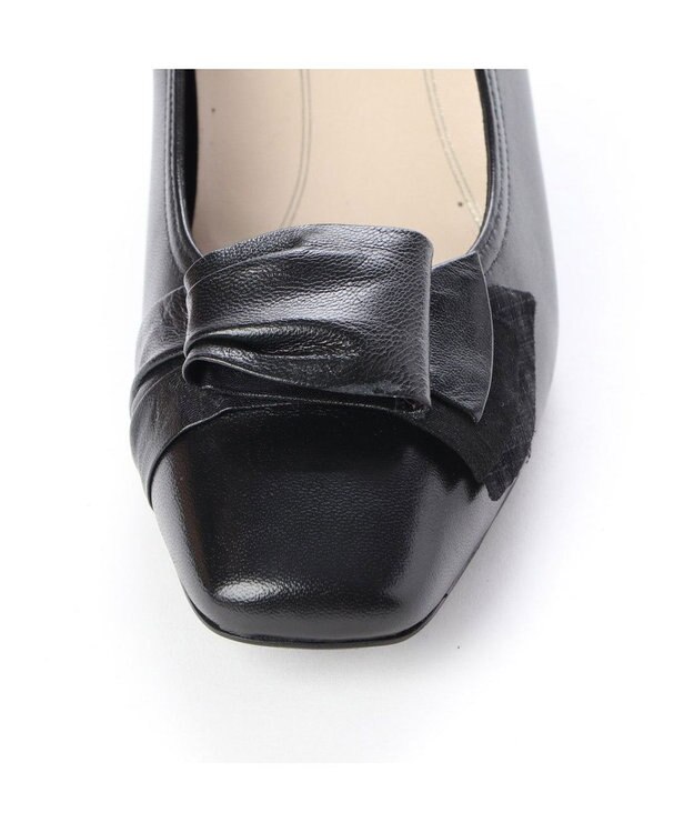 Riz raffinee <Riz raffinee>【高機能】スクエアドレープパンプス ブラック