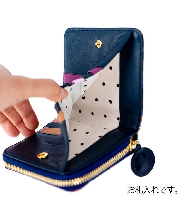 tsumori chisato CARRY ガーデンゴルフクラブ ラウンドファスナー 2つ折り財布 ブラック