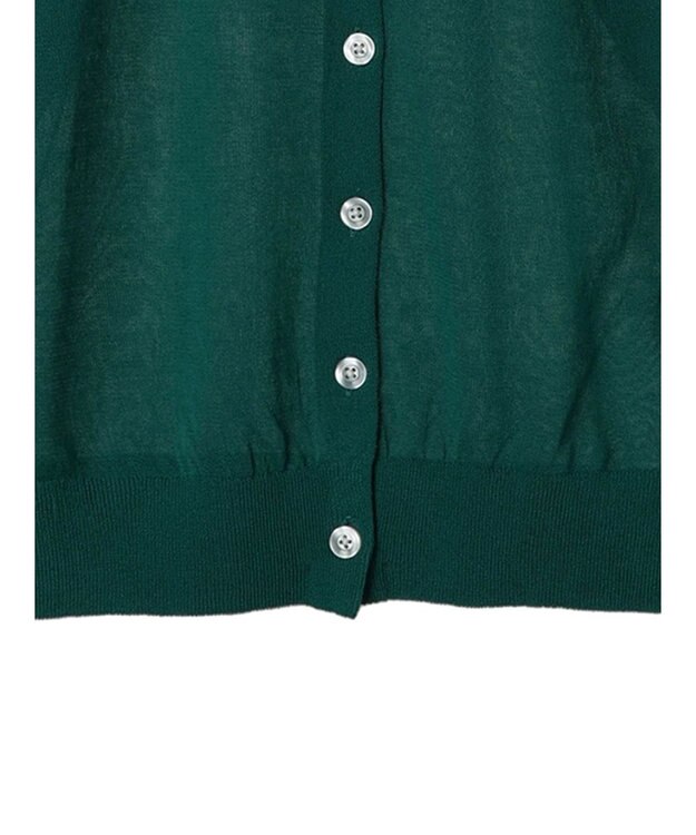 AMERICAN HOLIC バイカラーシアーニットカーディガン Green