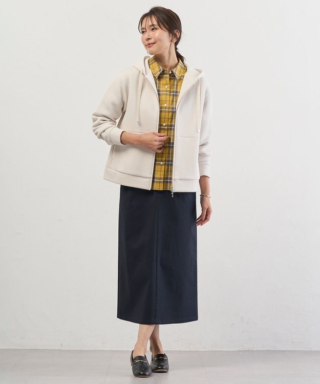 J.PRESS LADIES S ダンボールジャージー パーカー ライトベージュ系