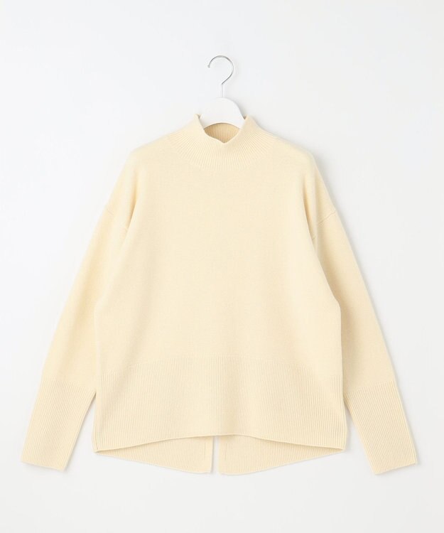 自由区 L 【WEB限定カラーあり・洗える】ウールカシミヤブレンドハイネック ニット ライトイエロー