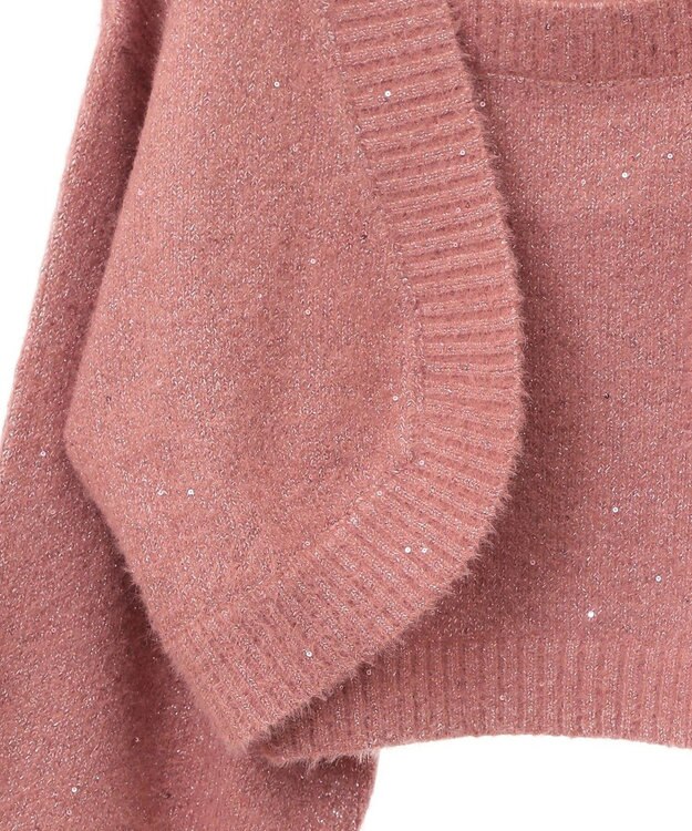 earth music&ecology ＳＥＴ２点スパンコールニットボレロ×タンク Pink