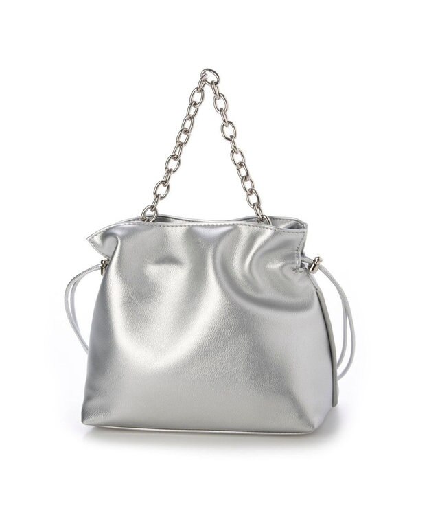 UNBILLION カシュカシュ cachecache / スクエア巾着2wayショルダー シルバー