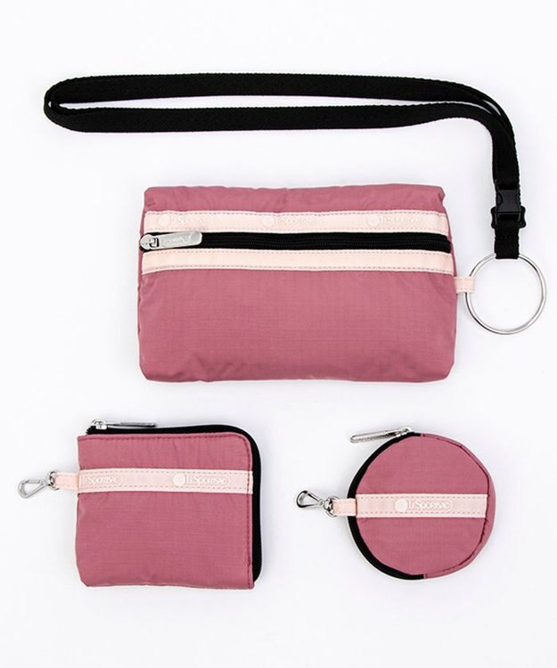 LeSportsac MULTI POUCH WRISTLET/モーヴ/ピーチブラッシュ/ブラック モーヴ/ピーチブラッシュ/ブラック