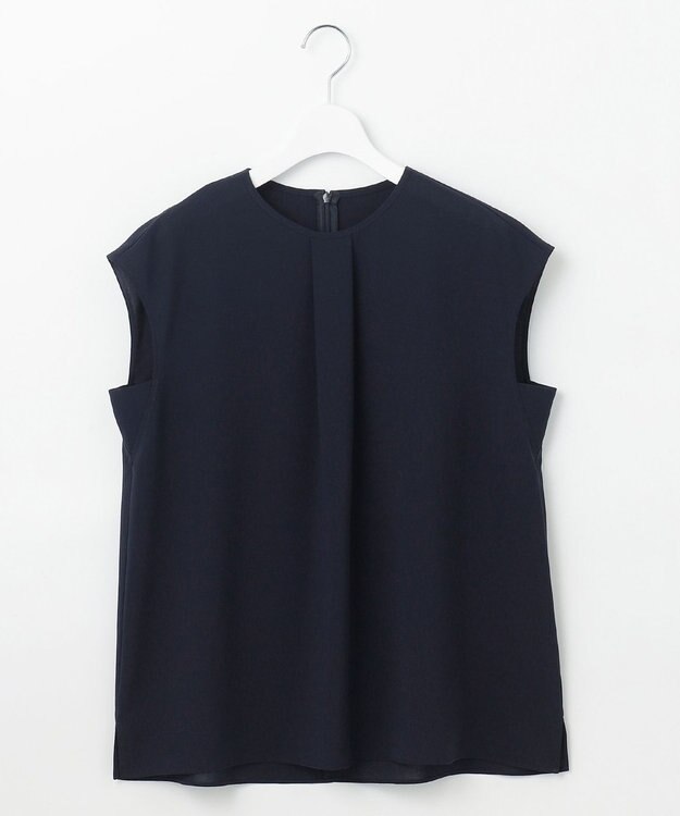 自由区 【セットアップ対応・UVカット・接触冷感・洗える】ライトストレッチ ブラウス ネイビー