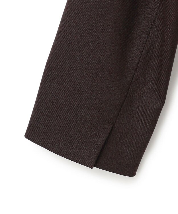 ICB 【洗える】プロヴィスウールツイル ノーカラージャケット チャコール系