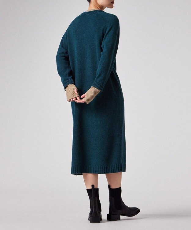 Paul Smith レイヤードディテール ニットワンピース ブルーグリーン