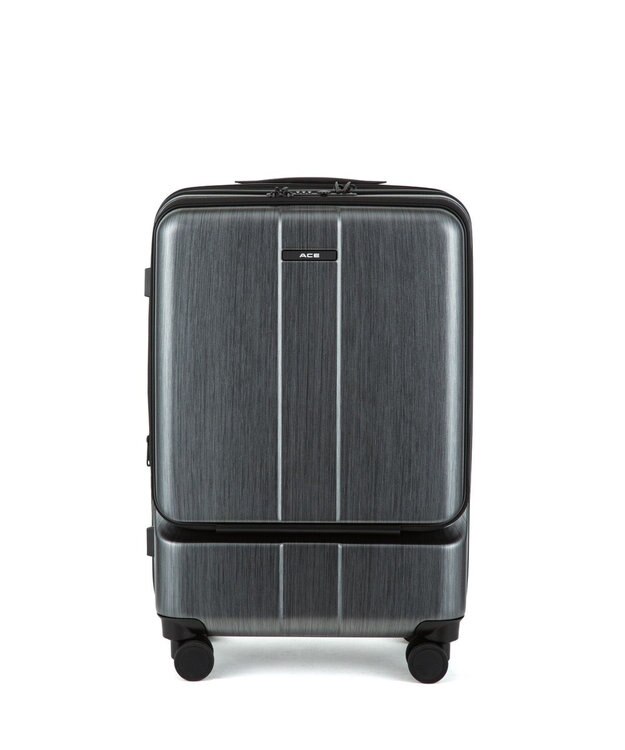ACE BAGS & LUGGAGE ACE フォールズ スーツケー  4~5泊目安 フロントポケット・キャスターストッパー機能付き 06906 エース ガンメタリックヘアライン