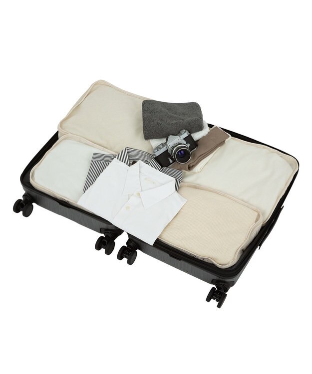 ACE BAGS & LUGGAGE ACE フォールズ スーツケー  4~5泊目安 フロントポケット・キャスターストッパー機能付き 06906 エース ガンメタリックヘアライン