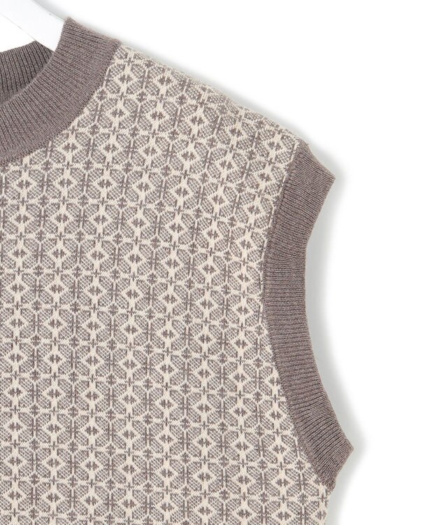J.PRESS YORK STREET 【WOMEN】ANTI PILLING  JACQUARD ベスト ブラウン系5