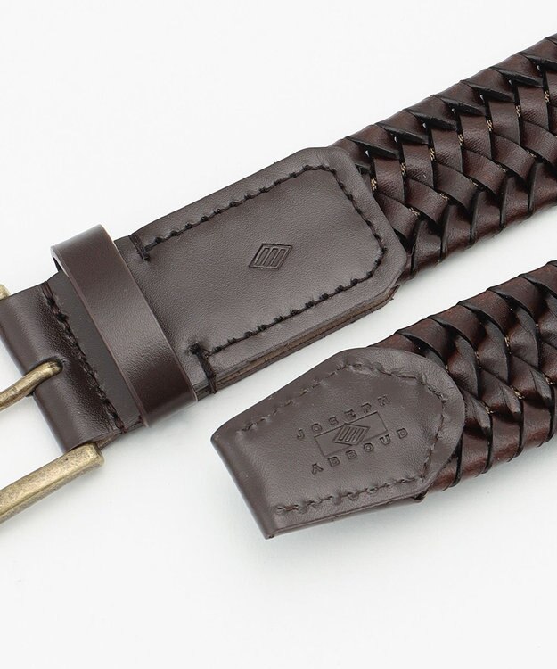 JOSEPH ABBOUD 【伸びる！】ストレッチレザーベルト ダークブラウン系