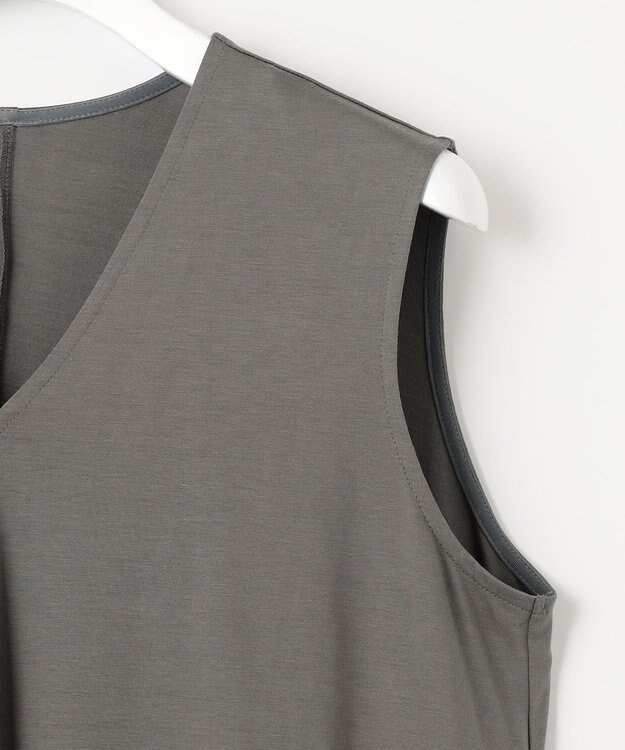 23区 【洗える】ALBINIコーコラン ノースリーブ ワンピース カーキ系