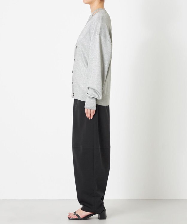 NAVE 【Nave・洗える】ラメニット カーディガン シルバー系