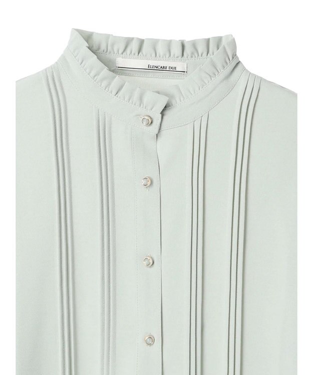 Green Parks ・ＥＬＥＮＣＡＲＥ　ＤＵＥ　ピンタックスタンドブラウス Light Green