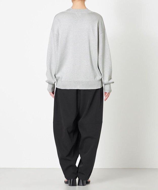 NAVE 【Nave・洗える】ラメニット カーディガン シルバー系