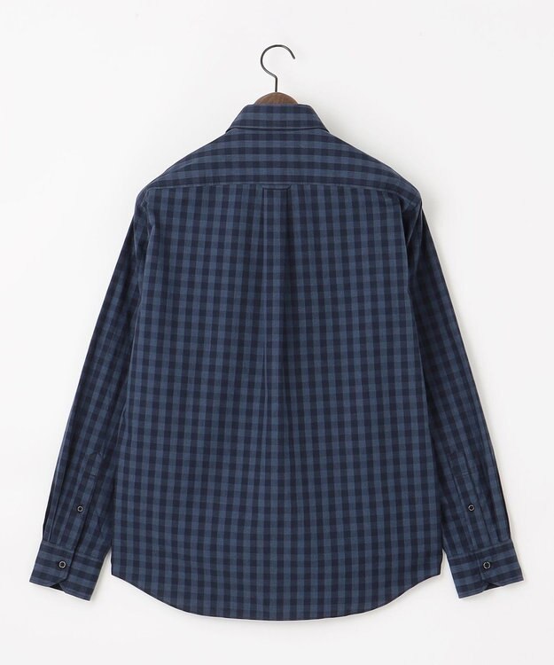 JOSEPH ABBOUD 【綿100％】メランジギンガムチェック シャツ ネイビー系4