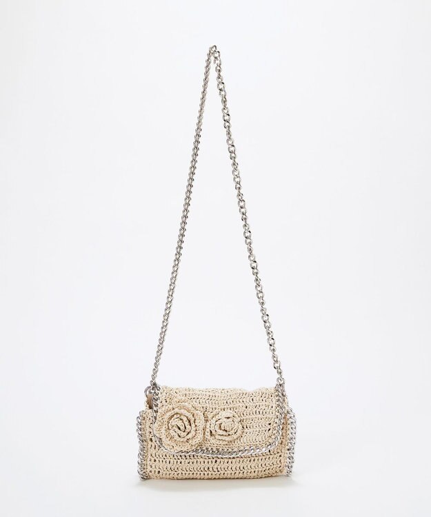 TOPKAPI 【TREASURE TOPKAPI】フラワーモチーフ チェーン ショルダーバッグ ペールベージュ