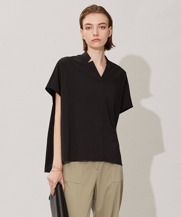 ICB L 【洗える】 タイプライタージャージーコンビ プルオーバー ブラック系