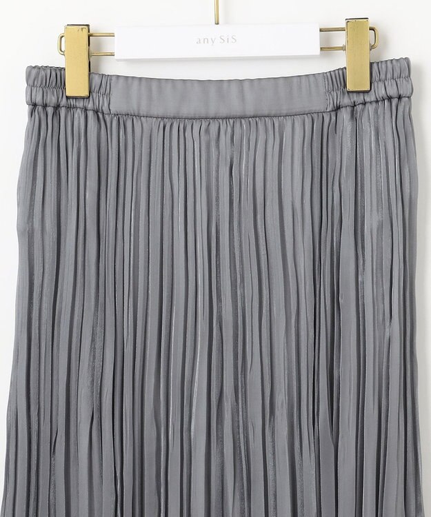 ANY SIS 【洗える】オーロラプリーツ スカート シルバーグレー