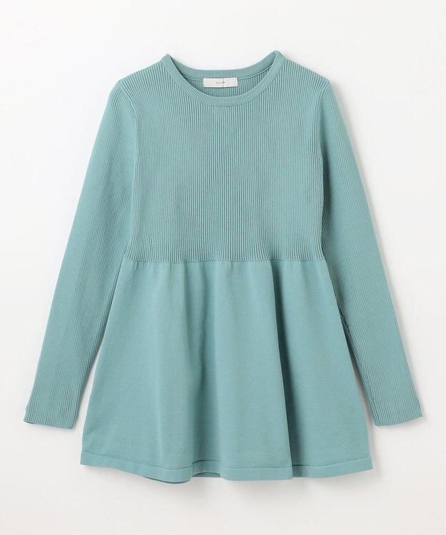 ANY L リブコンビペプラムニット ミント