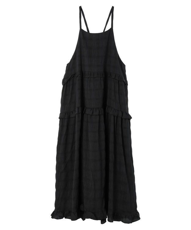 Green Parks ・Ｐｅｔｉｔ　Ｆｌｅｕｒ　フリルティアードキャミワンピ Black