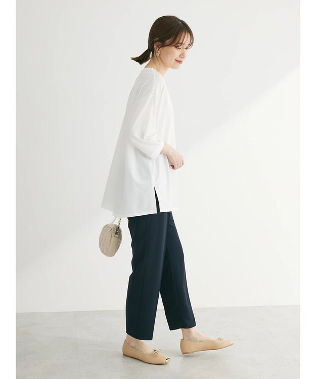 Green Parks バー付き７分袖ブラウソー Off White