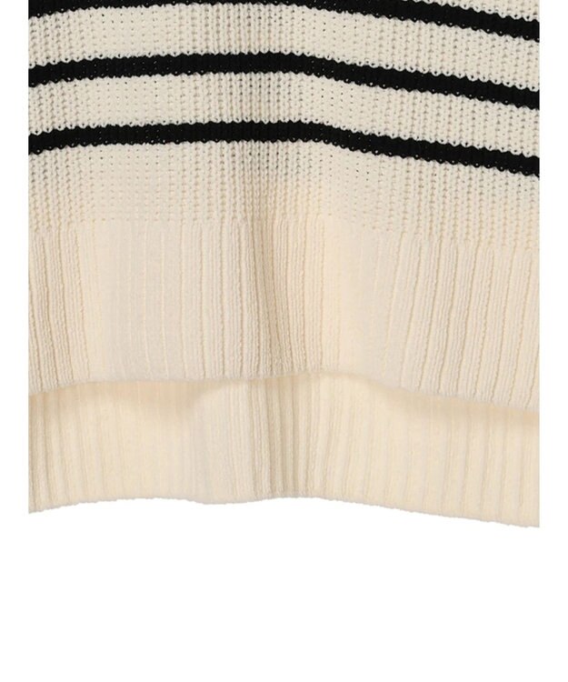 Green Parks ｍｏｋｏモール畦ニット前後差プルオーバー Border