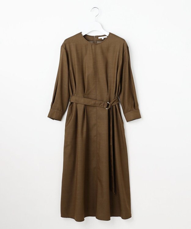 自由区 デニムライクツイル ワンピース ブラウン