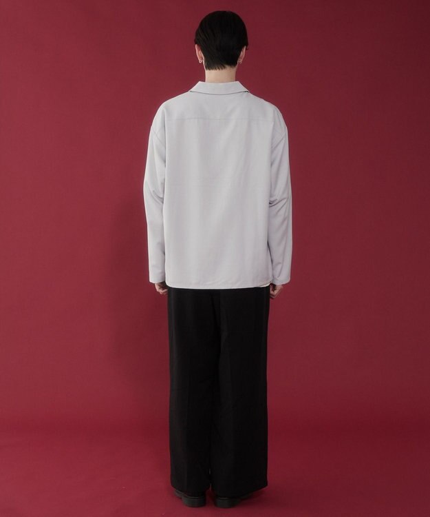 WEGO 【軽量/シワにならない】ドライポリハーフZIPシャツ（LS） ライトグレー