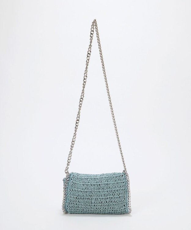 TOPKAPI 【TREASURE TOPKAPI】フラワーモチーフ チェーン ショルダーバッグ ブルーグレー