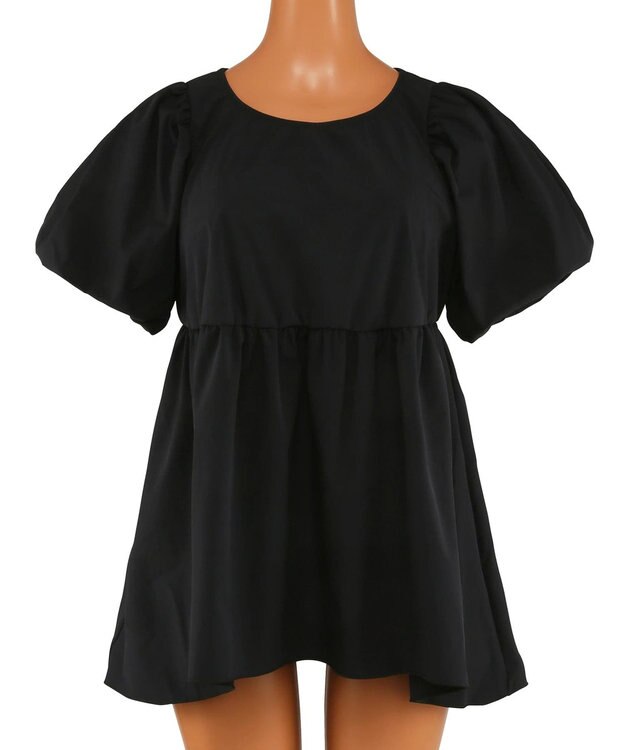 San-ai Resort（三愛水着楽園） 【UPF50＋】　パフスリーブキュロット3点セット　9M・11L　【San-ai Resort（サンアイリゾート）】 ブラック