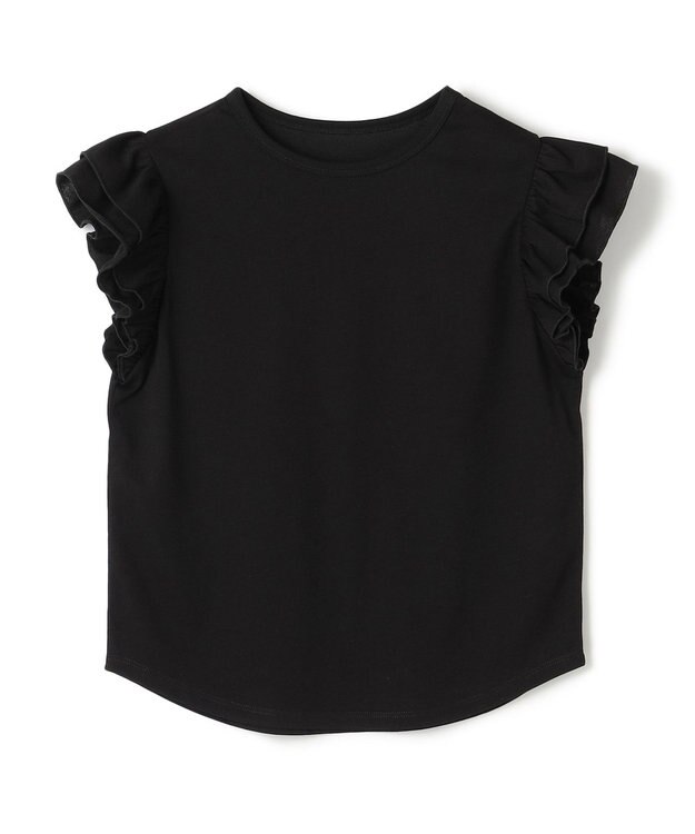 UNFILO 【110-150cm】アソート デザインTシャツ ブラック[フリルスリーブ]