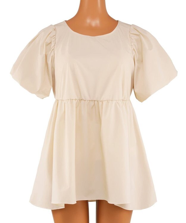 San-ai Resort（三愛水着楽園） 【UPF50＋】　パフスリーブキュロット3点セット　9M・11L　【San-ai Resort（サンアイリゾート）】 ベージュ×ブラック