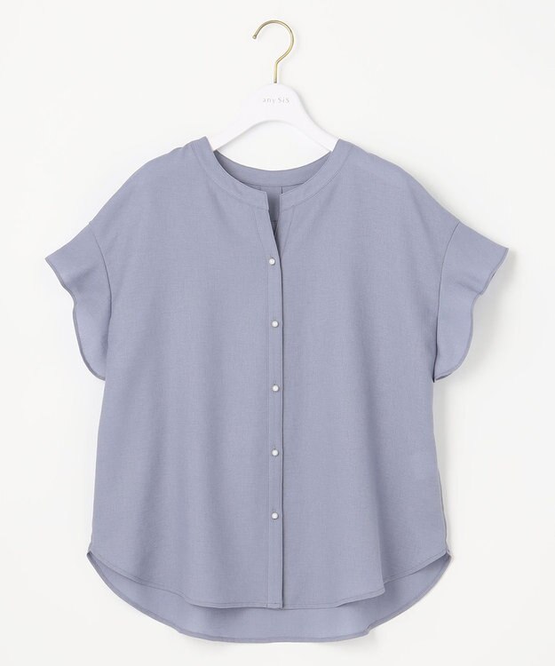 ANY SIS 【美人百花6月号掲載】スムージーポリエステル ブラウス ライトブルー