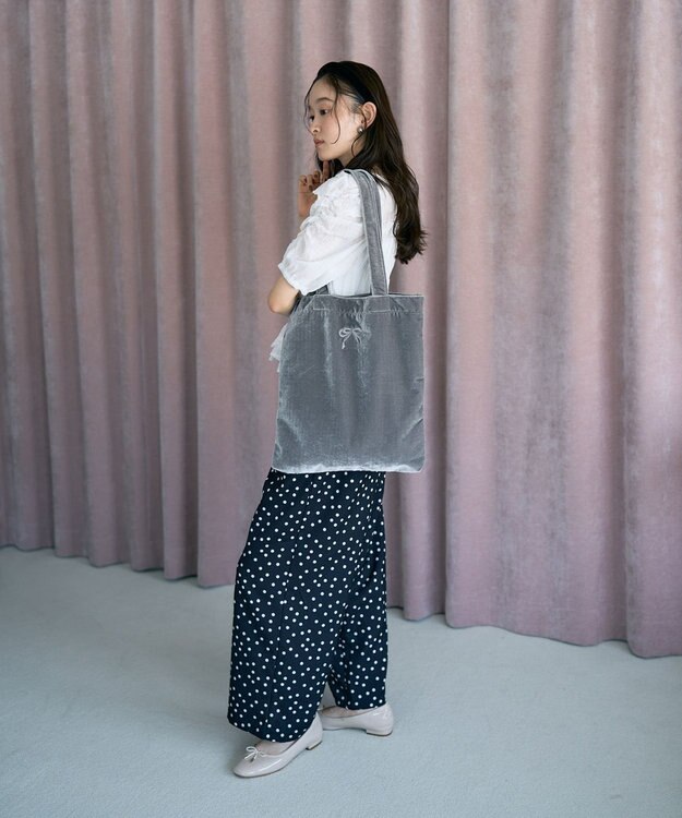 earth music&ecology 【WEB限定】ベロアトートバッグ Gray