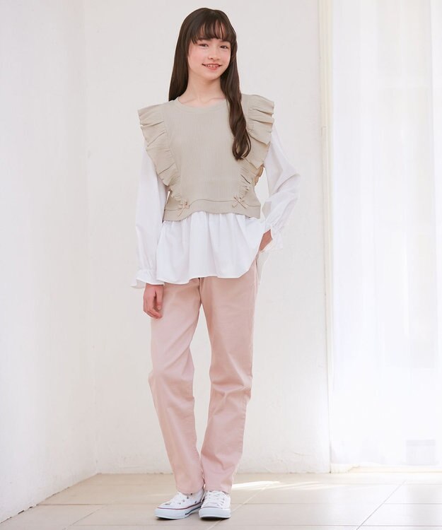 ANY KIDS レイヤード ブラウス ベージュ