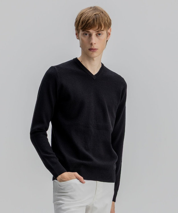 JOSEPH HOMME ライトアムンゼン　Vネック ブラック系