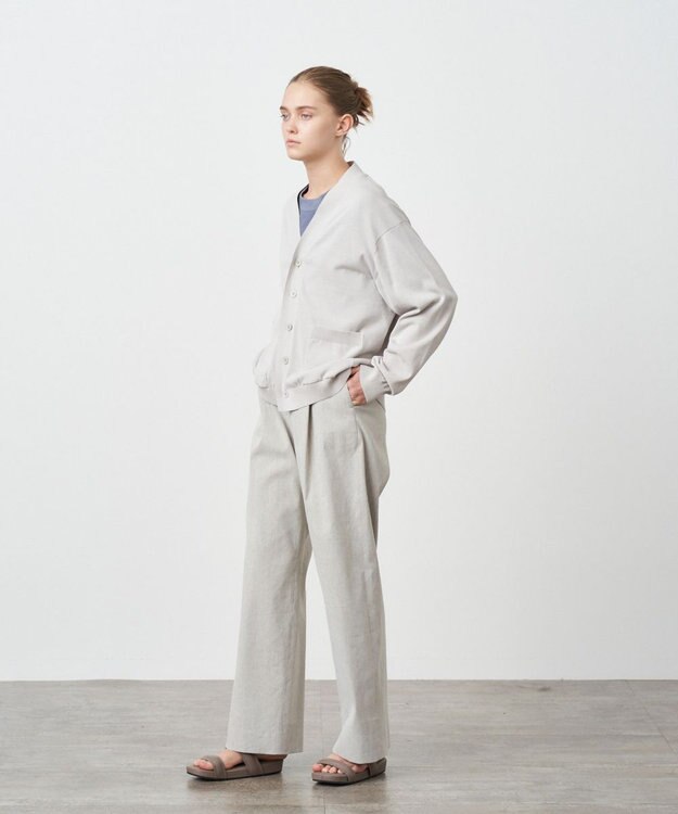 ATON FRESCA KNIT |  オーバーサイズカーディガン - UNISEX GRAY