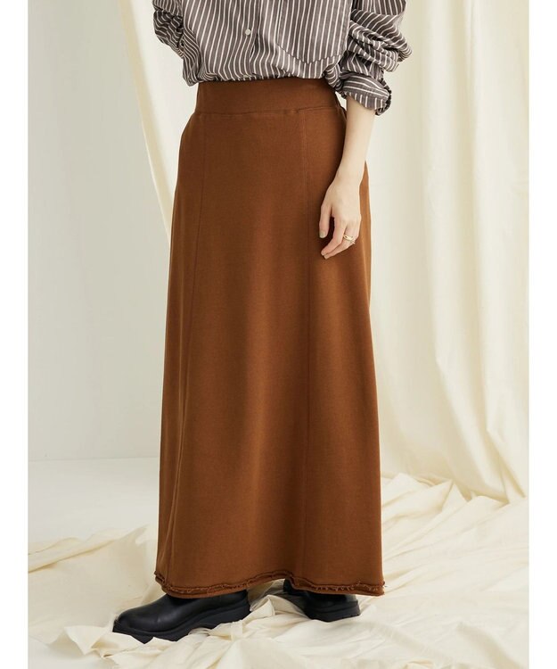 CRAFT STANDARD BOUTIQUE カットオフＡライン裏毛スカート Brown